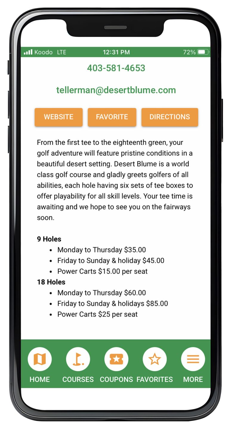 Desert Blume Golf Club with the Golf Pass